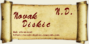 Novak Diskić vizit kartica